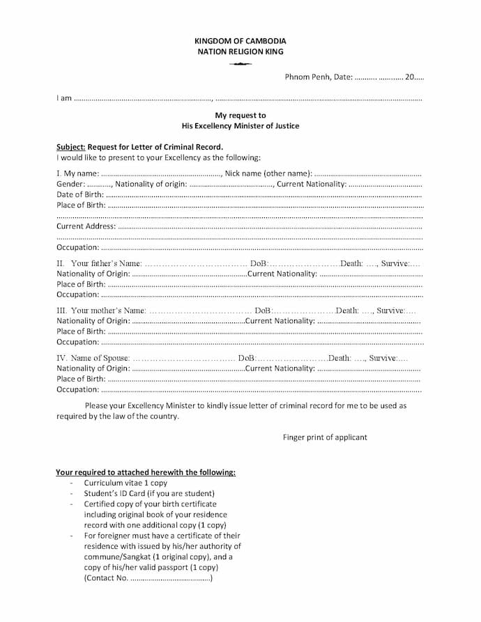 Police Clearance Report in Cambodia